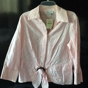 Floral Printed Tie Front Shirt